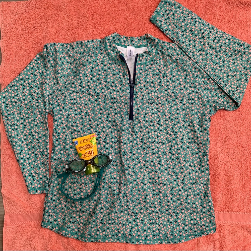 Lime Ricki Rash Guard in Tiny Floral, size 3X